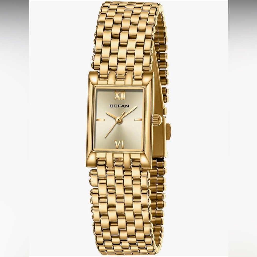 BOFAN Gold Watch for Women Luxury Ladies Quartz Stainless Steel Bracelet